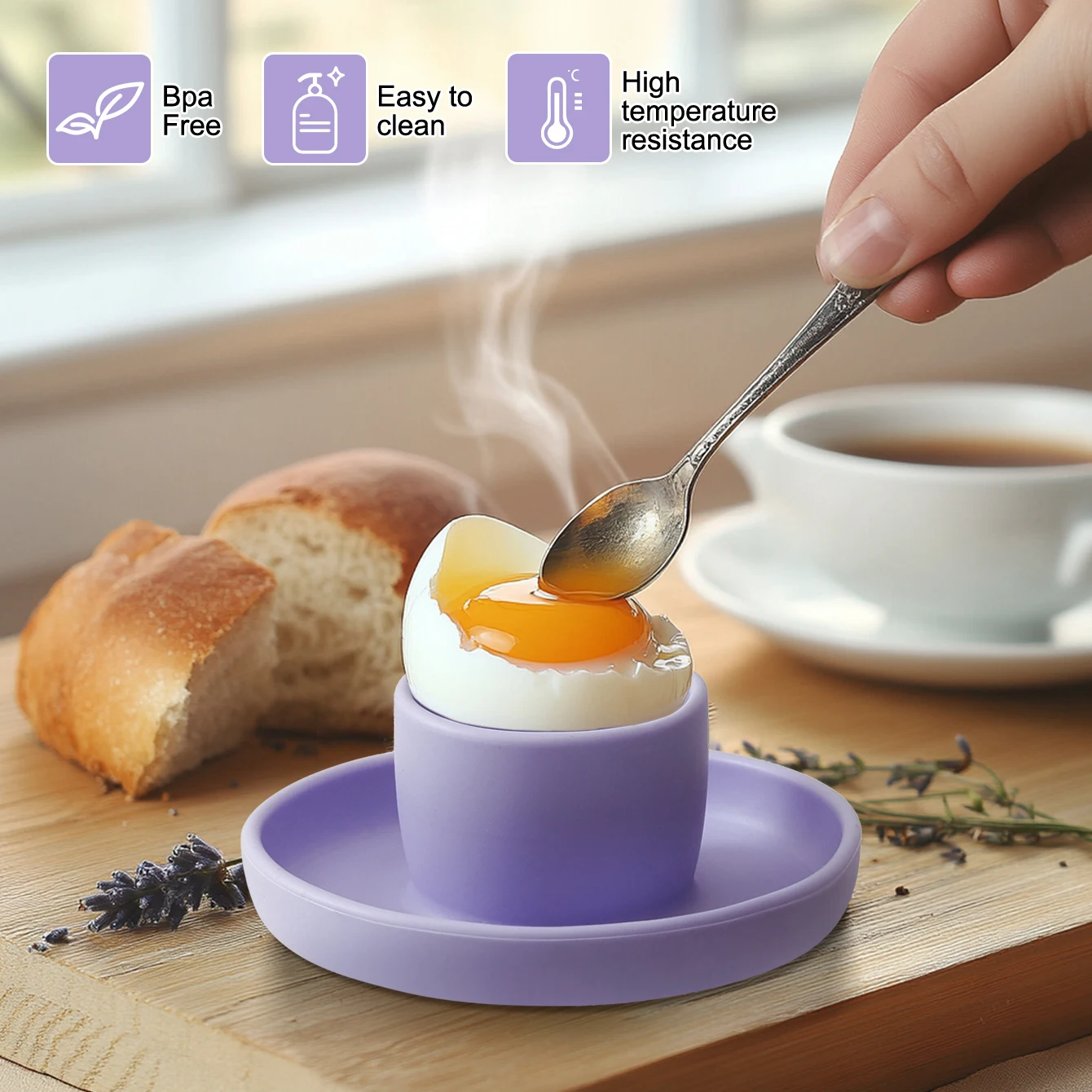 1PC Food Grade Silicone Baby Egg Holder & Boiled Egg Tray - Portable Toddler Tableware Non-Slip Weaning Training Cup Baby Stuff 4