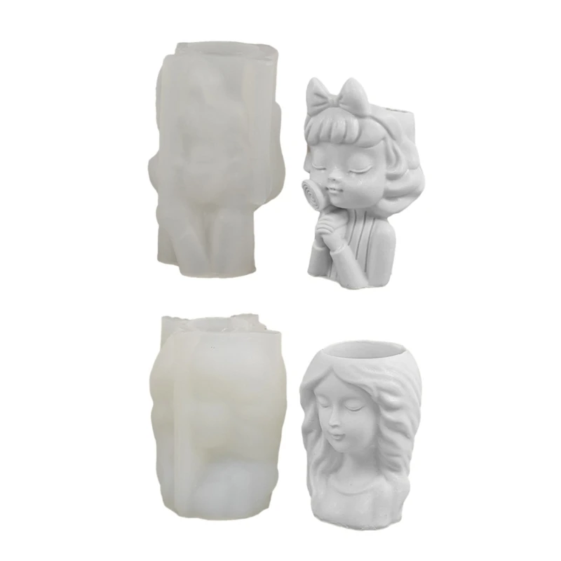

Y4QE Succulent Flowerpot Cement Plaster Resin Molds DIY Home Garden Flower Pot Mould