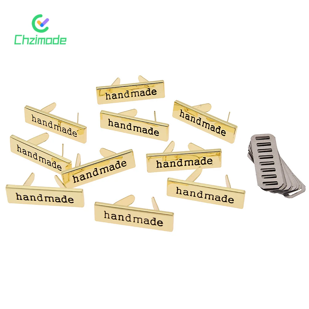 Chzimade 10Pcs 손으로 만든 금속 레이블 태그 의류에 대 한 손수 의류 ..