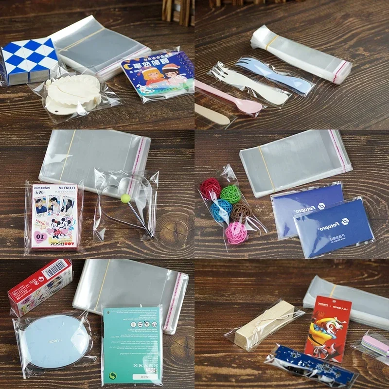 100Pcs Transparent Self-sealing Bag Jewelry Accessories Candy OPP Self-adhesive Packaging Resealable Gift Cookie Packaging