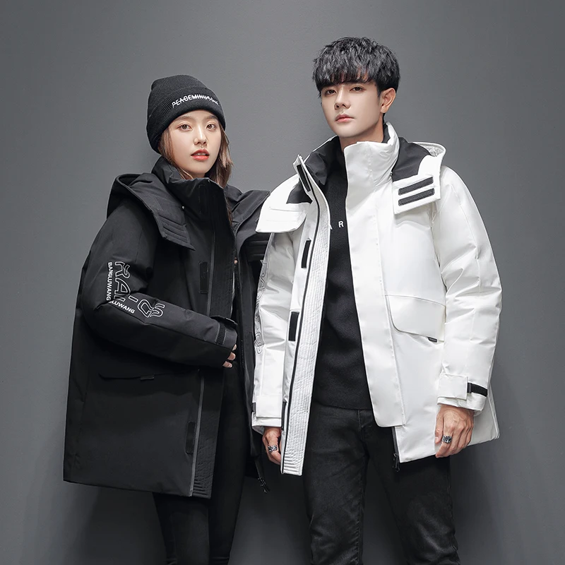 

Men Women Winter Down Jacket Mens White Duck Down Hoodie Parkas Coat Couples Male Thicken Coat Snow Windproof Overcoat Clothing