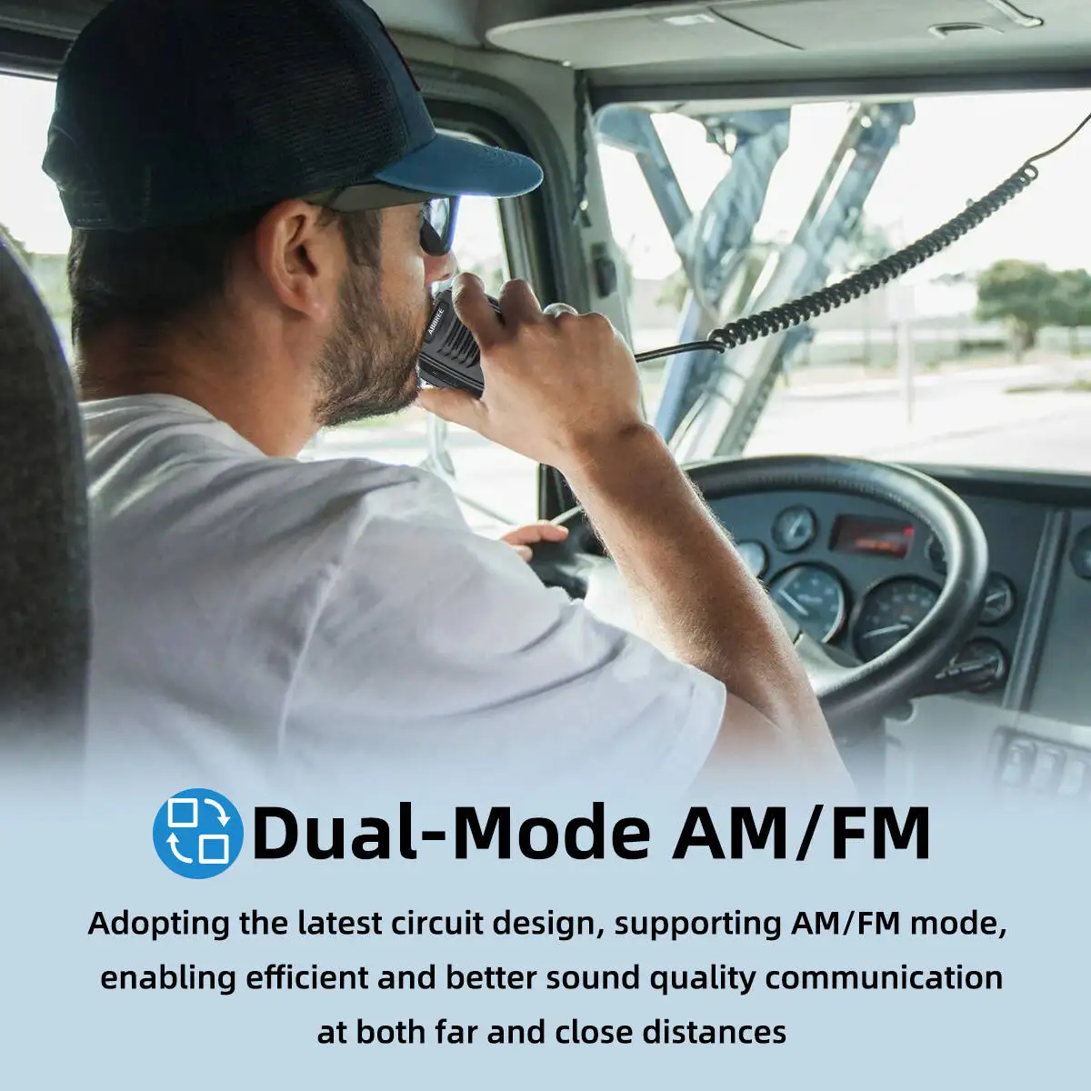 ABBREE Walkie Talkie AR-M7 CB Mobile Radio 27 MHz AM Air Band Long Range Dual Mode Watch Emergency Channel 9/19 FM Vox Car Radio 4