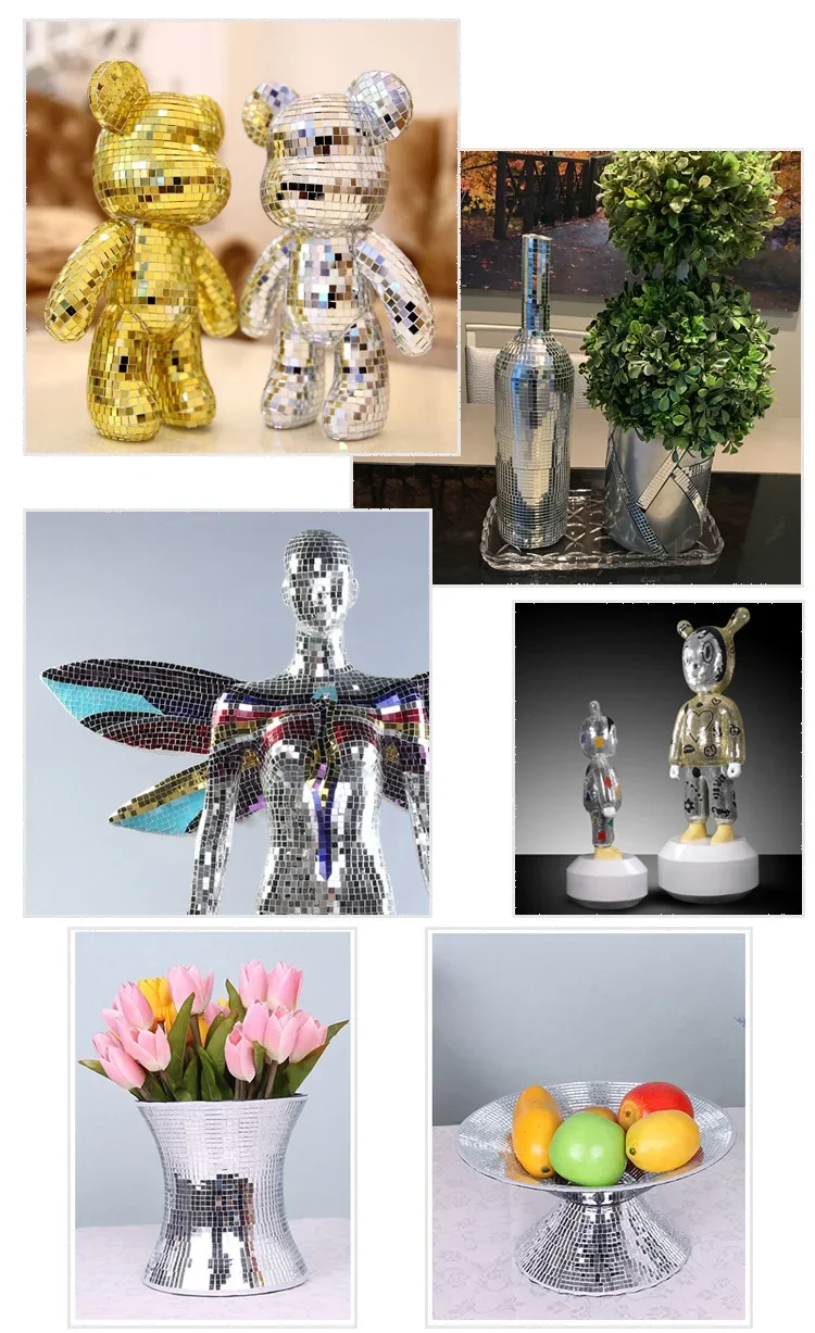 2025 Neue selbstklebende echte Handwerks-Mini-Quadratspiegel, Mosaikfliesen-Aufkleber, Badezimmer, DIY, handgefertigt, Heimdekoration, Herstellung – Detail 12