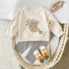 New Baby Suits Cartoon Clothing Boy Infant Sets Long-Sleeve Bread/Biscuits Sweatshirts Top Pants Autumn Winter Toddler Outfits 4