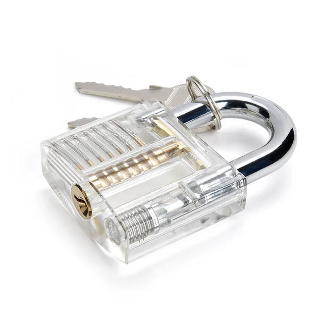 Transparent Visible Pick Cutaway Practice Padlock With Broken Key Removing Hooks Lock Kit Extractor Set Locksmith Tool 6