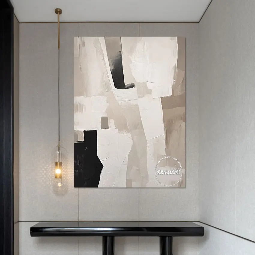 

Modern Murals Art Gray Color Abstract Unframed Acrylic Painting Big Size Handmade Hotel Decor Wall Hangings Showpieces