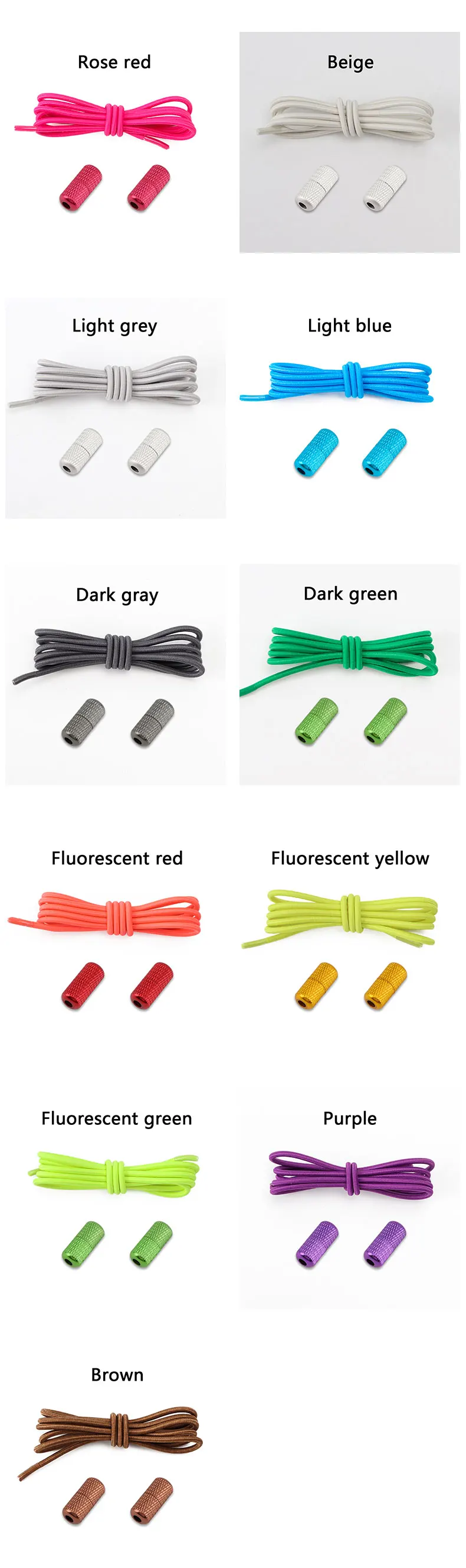 Gummi-elastische Schnürsenkel, keine Bindung, Schnürsenkel, Schuhe, runde Schnürsenkel für Turnschuhe ohne Bänder, Kinder und Erwachsene, schnelle Schnürsenkel, Gummibänder – Detail 10