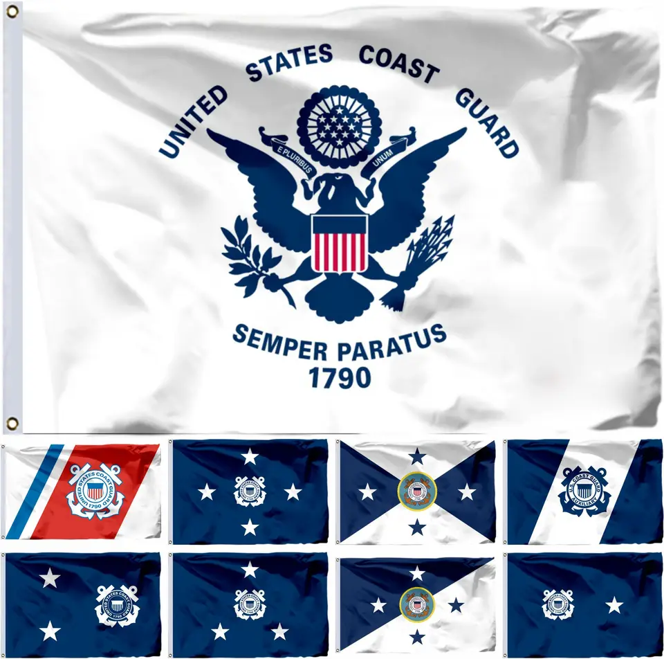 USCG Banner Flag – United States Coast Guard 1790 – American 3x5 Military Flag – Polyester