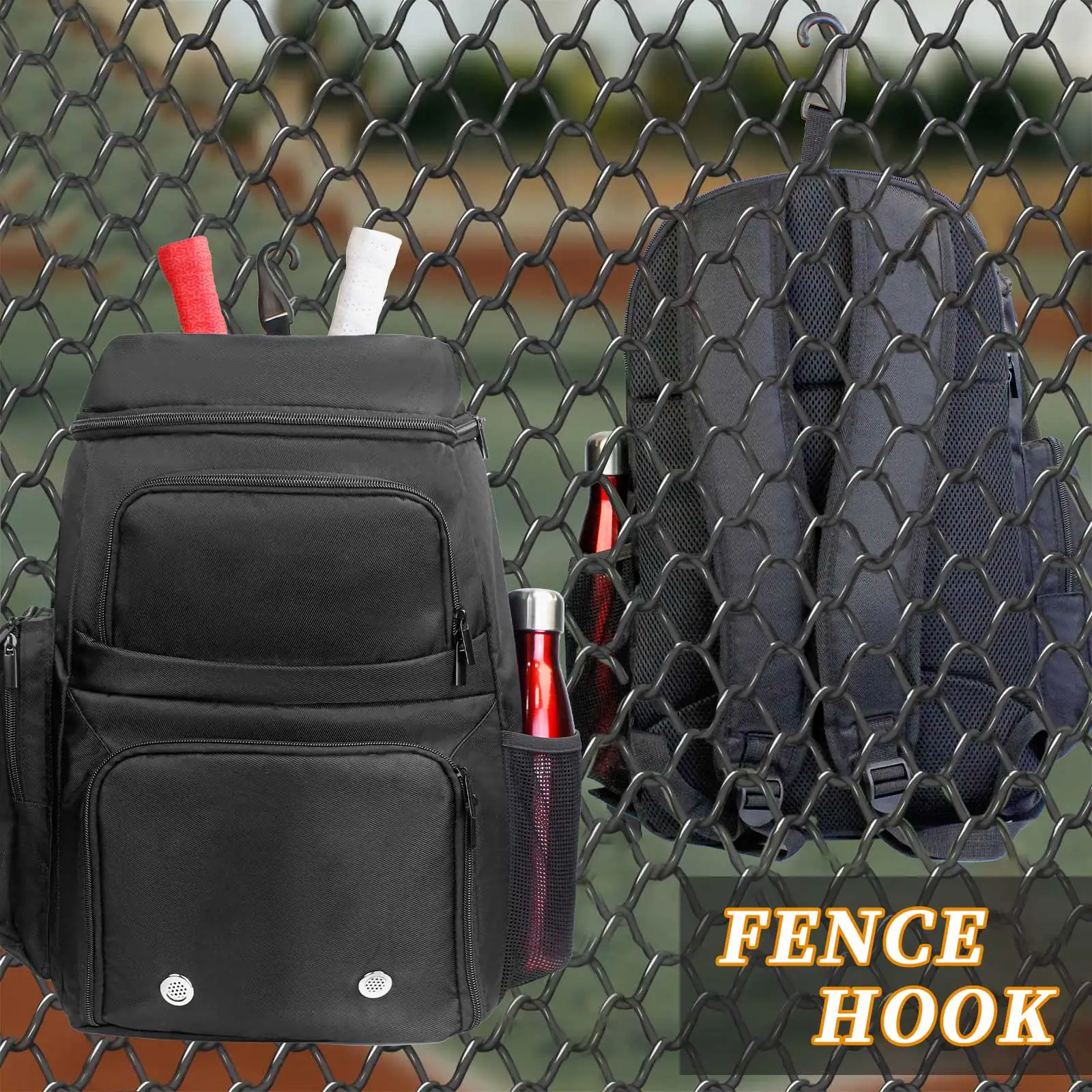 Pickleball Bag Backpack with Shoe Compartment Fence Hook Large Capacity Pickleball Paddle Bags Hold Accessories