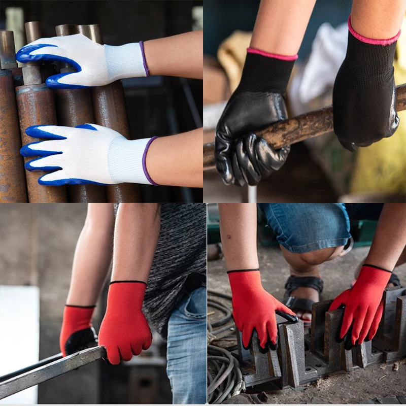

13 Gauge Wear-Resistant Nitrile Non-Slip Dipping Construction Site Work Gloves Working Labor Protection