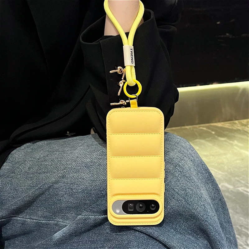 Soft Liquid Silicone Down Jacket Case with Lanyard