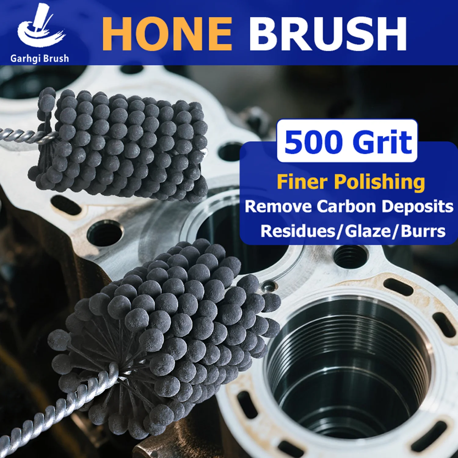 500Grit Schleif Ball Hone Pinsel Siliziumkarbid Elektrowerkzeug Motor Zylinder Bohrung Polieren Entgraten Entgraten Kohlenstoffrückstände Entfernung