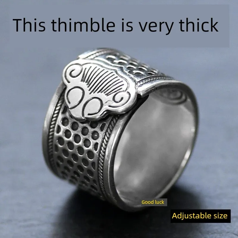 두꺼운 조절 가능한 옛날 스타일 바느질 손가락 슬리브 (수공예, 웨딩 자수, 바느질, 링, 십자수 작업용)