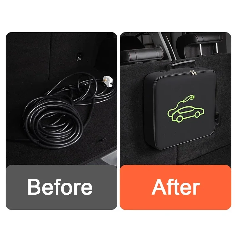 Waterproof Retardant Trunk Storage Box Accessory EV Car Portable Charging Cable Storage Carry Bag For BYD YUAN EV PRO