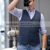 In Stock V Neck  Herringbone Tweed Slim Fit Business Waistcoat Men's Casual Classic Suit Vest  For Wedding 5