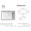 1pc Undermount Sink Bathroom Rectangular - 19"x 13" White Porcelain Ceramic Rectangle Vessel Sink, 20 Inch Under Counter Lavator 6