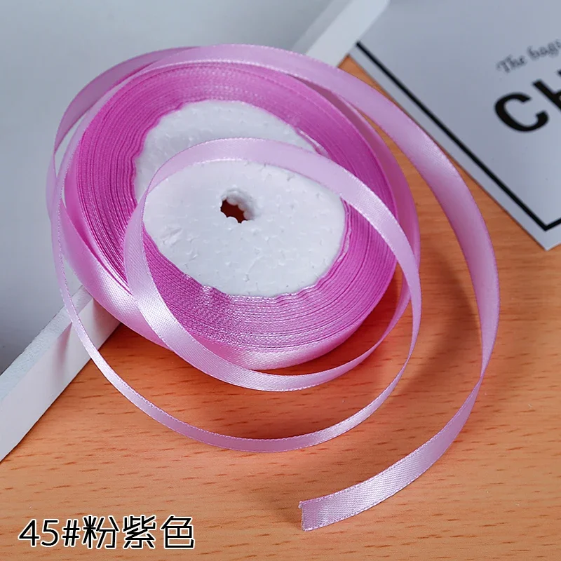 Elegant 6mm Silk Satin Ribbon for Special Occasions - 22 Meters Roll