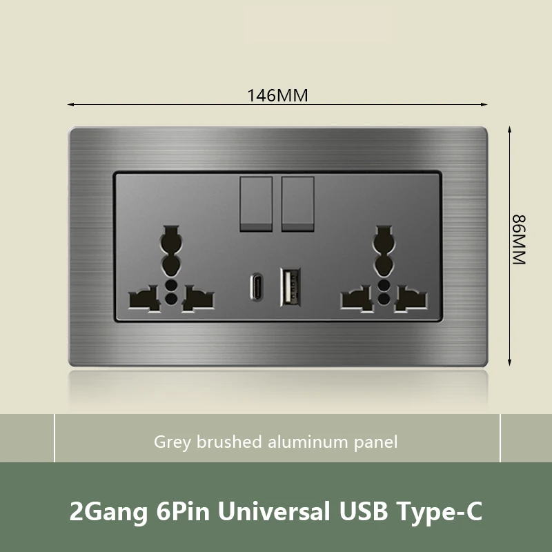 2Gang 6Pin USB C
