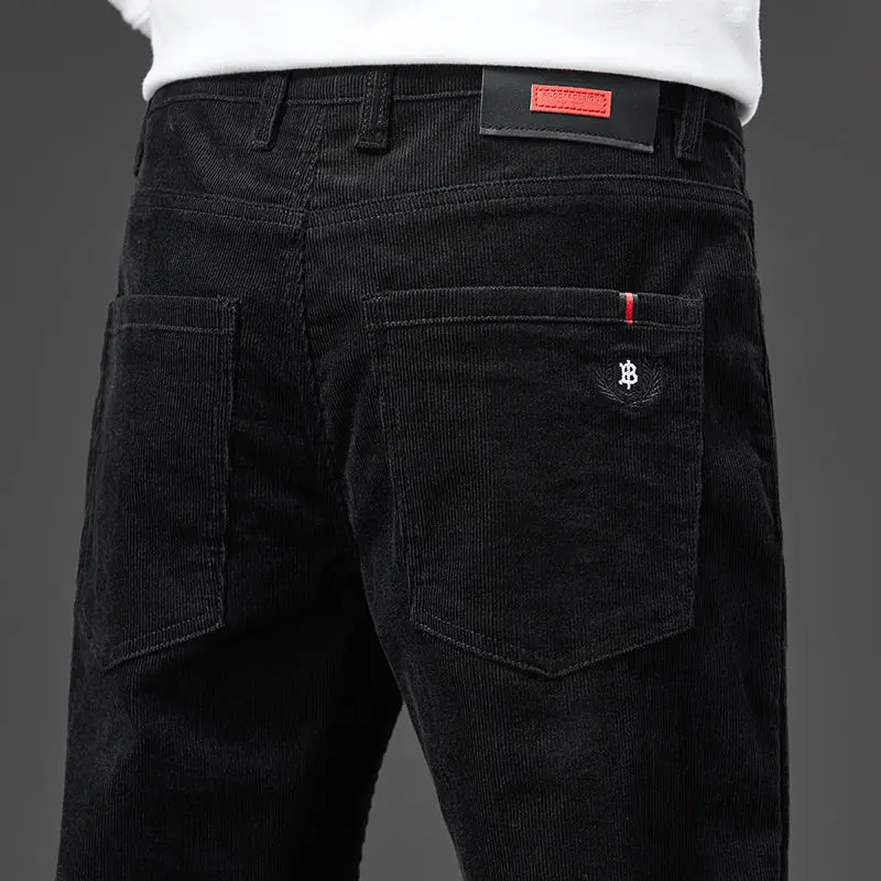 2023 Autumn Winter Casual Trend Solid Color Thick Pants Male Clothes Fashionable Warm Men's Business Straight Men's Trousers