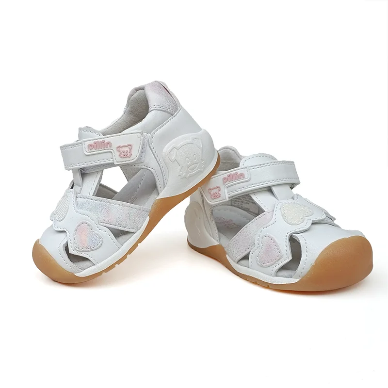 New Girls' Comfortable Sandals with Baotou, Arch Support, Back Bond Reinforcement, Healthy Shoes with Genuine Leather Inner Lini