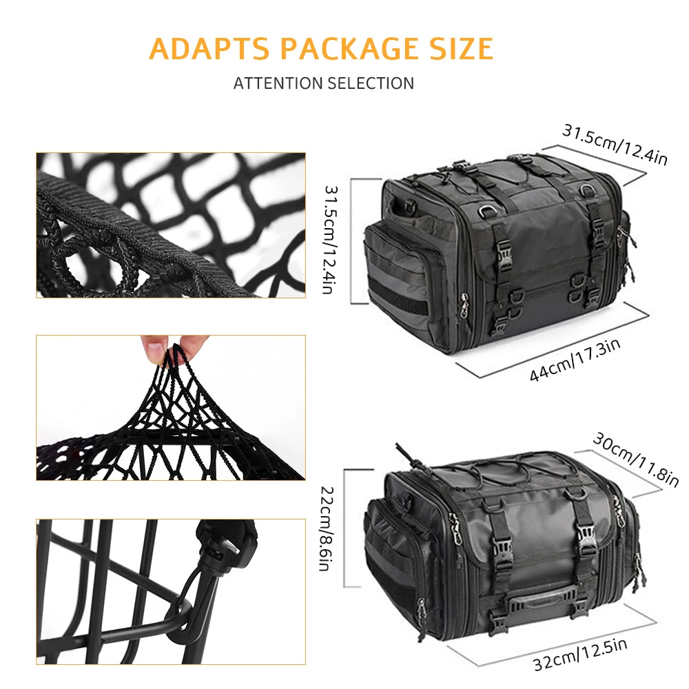Motorcycle Helmet Holder Net 4 Metal/Plastic Hooks Motorbike Luggage Net Holder Mesh Storage Trunk Bag Accessories