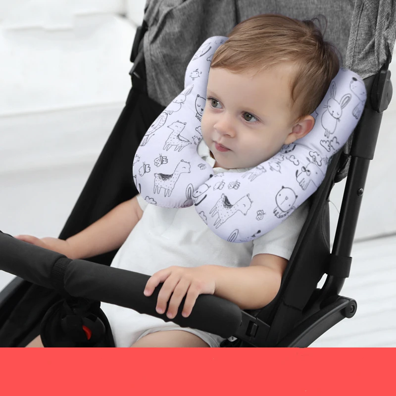 Baby Stroller Pillow Head Kids Cartoon U-shaped Neck Protector Pillow Newborn Car Seat Sleeping Headrest Cushion Neck Support