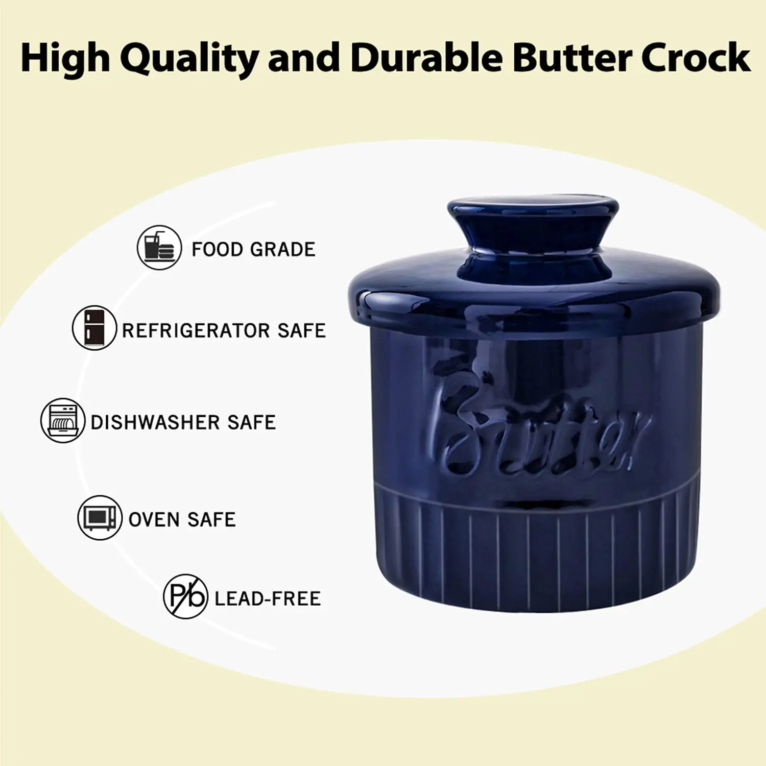 Butter box ceramic yellow oil tank butter dish cylindrical cheese cheese box sealed water butter storage box,ceramic sauce dishes