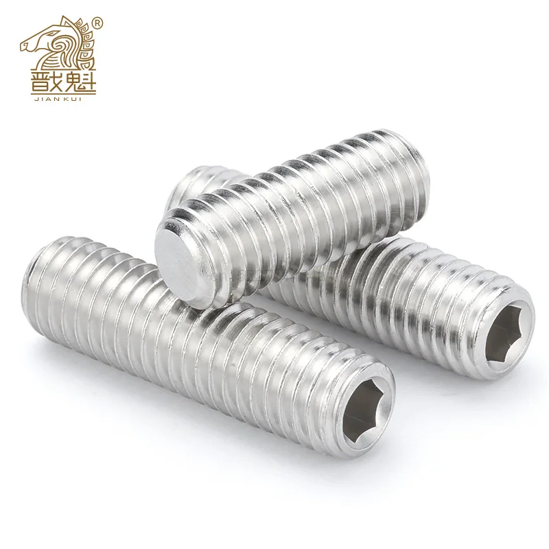 Hexagon Hex Socket Set Screw Flat Point Allen Head M2 M2.5 M3 M4 M5 M6 M8 M10 M12 Grub Screw Stainless Steel Headless Set
