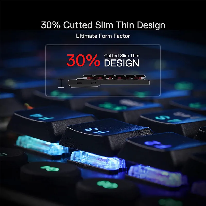 Redragon 104 Teclas com Fio 2.4g sem Fio Bluetooth Gaming Teclado Mecânico Rgb Backlight Jogo Teclado para Computador Portátil Gamer - Imagem 3