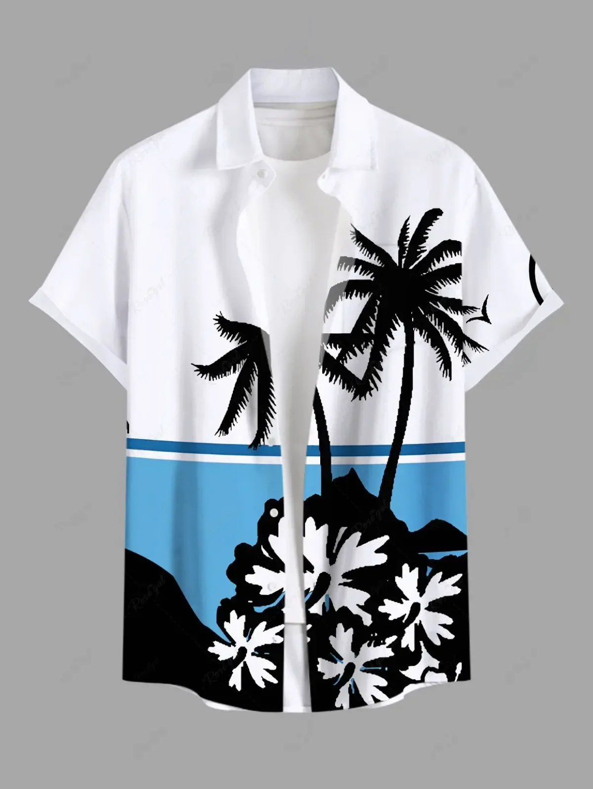 Camisa Havaiana Masculina Shark Tiki - Estilo Tropical