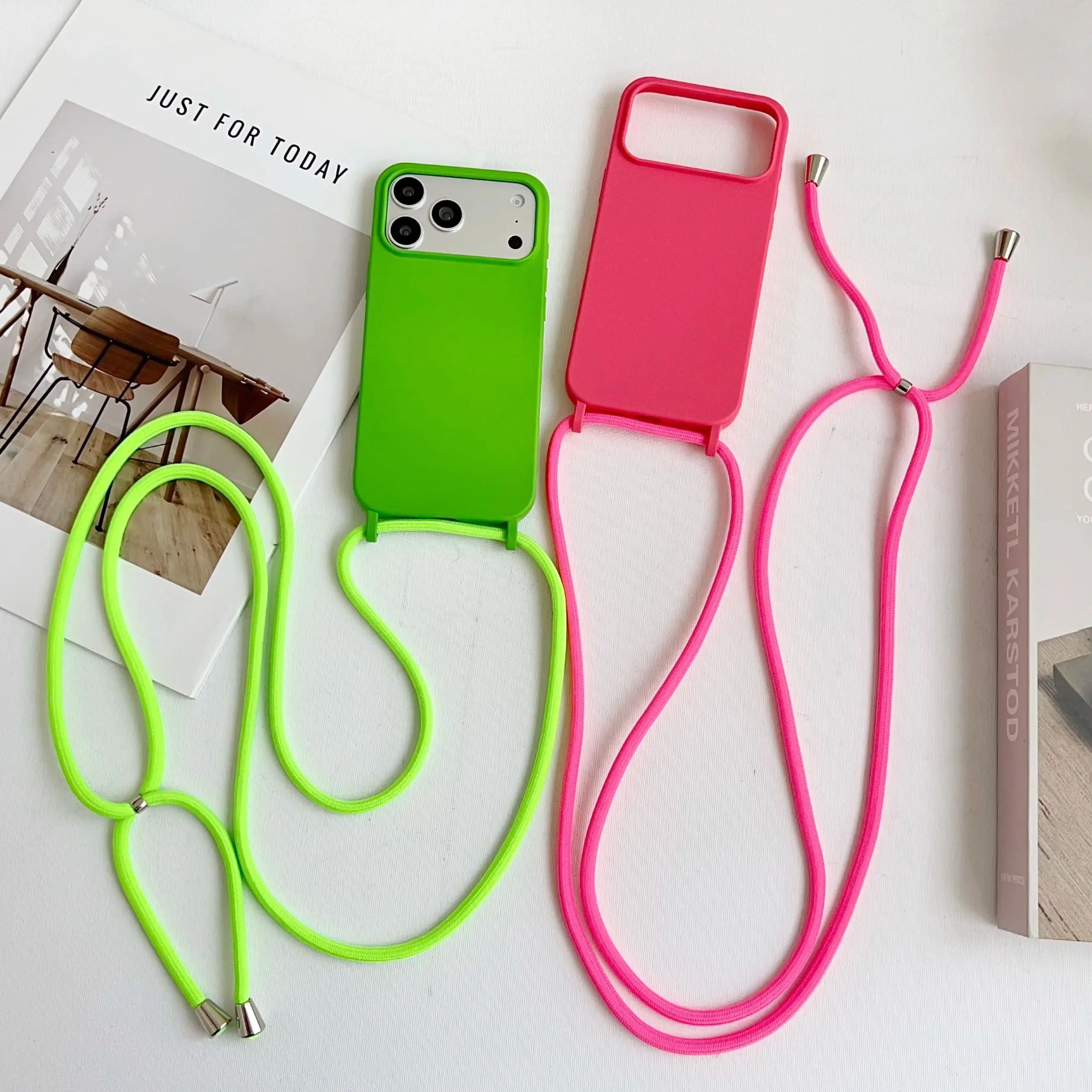 Candy Crossbody Lanyard Cord Silicone Case with Necklace Strap - Soft Bumper Cover