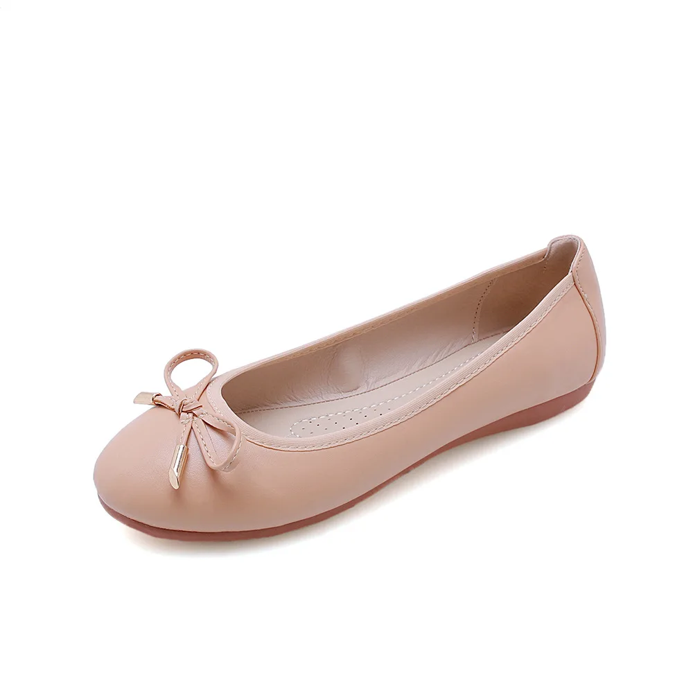 Size 42/43 Ladies Single Shoes Bowtie Flats Patent Leather Loafers Women Round Toe Roll-Up Shoes Woman Bridesmaid Flats 6