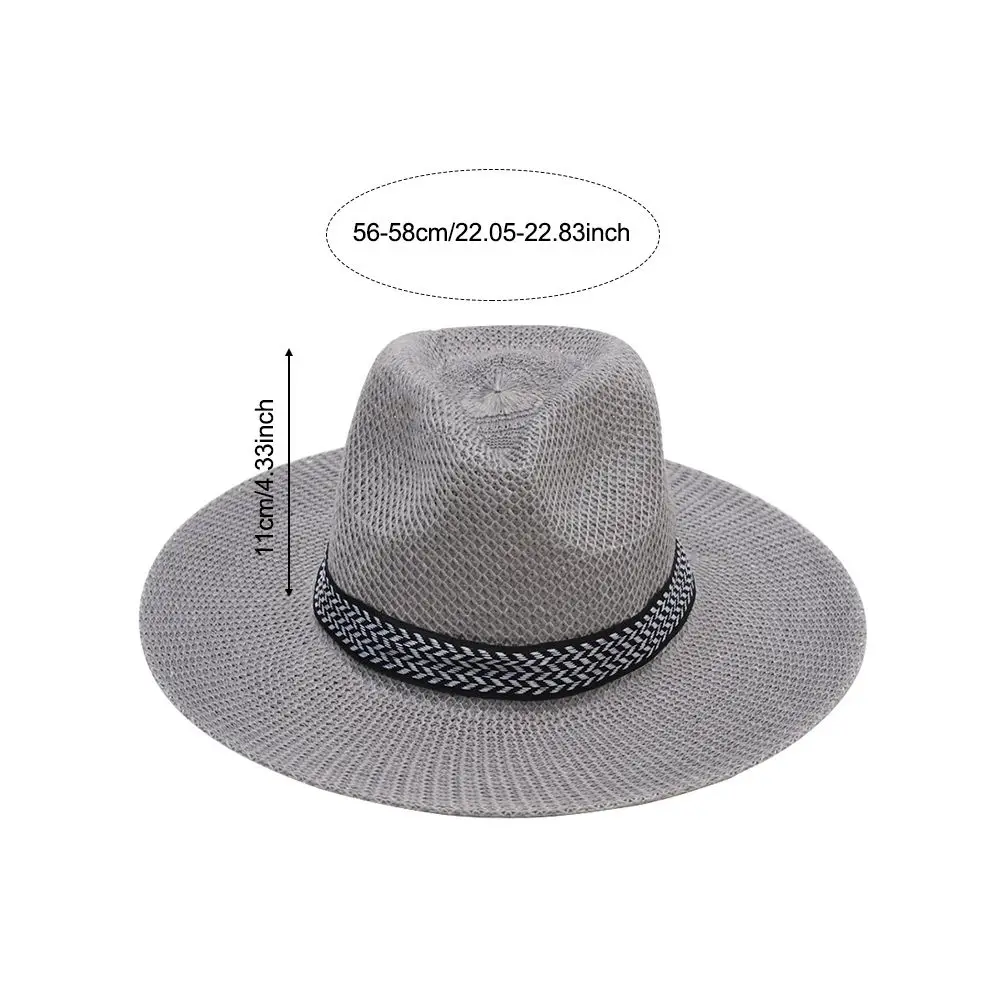 Wide Brim Straw Hat Leisure Summer Cap Jazz Panama Fedora Fashion Travel Leisure Sun Hat For Women Men Simple Style 2022 New