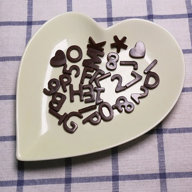 Stampi per lettere e numeri in cioccolato, stampi in silicone per