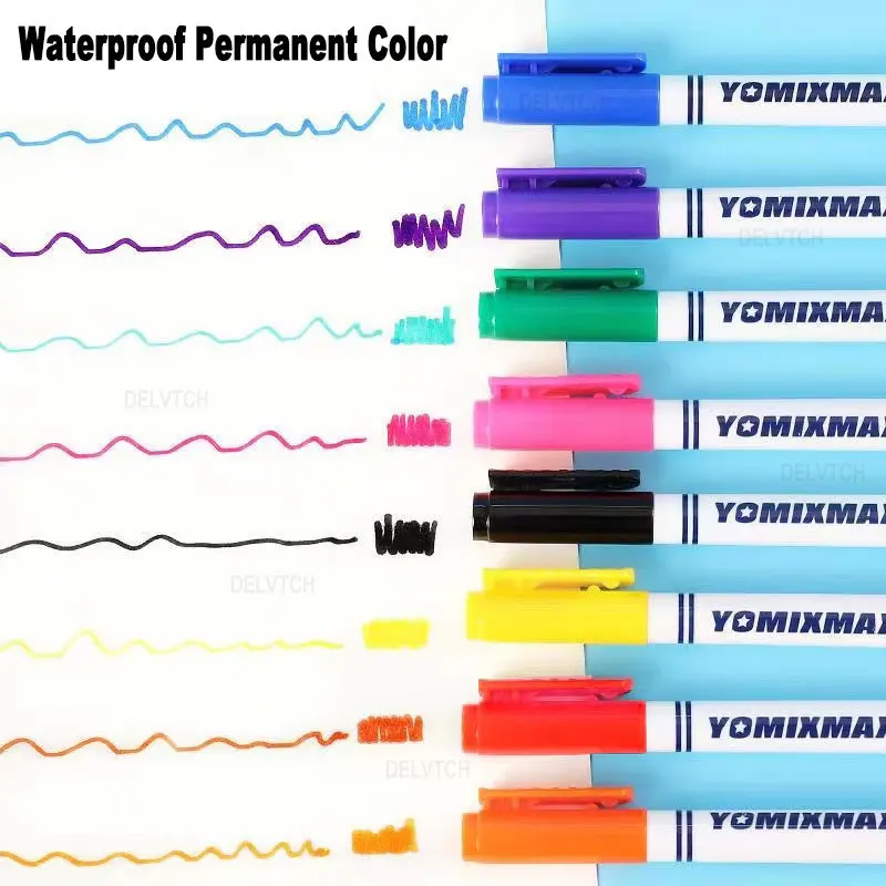 8Pcs Waterproof Permanent Color Fabric Textile Marker Pen For T Shirt Shoes Clothes Wood Stone DIY Art Graffiti Drawing Painting 4