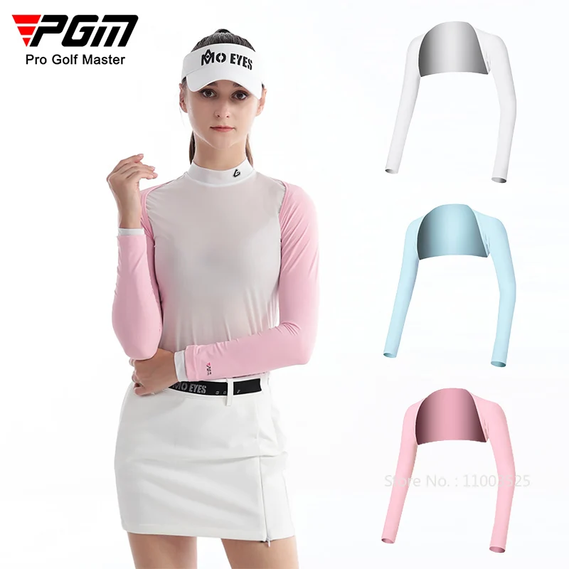 Women Golf Polo Shirt Women Golf Arm Sleeves PGM Cooling Sunscreen Ice Silk Anti-Uv Breathable Golf Shirts Camping Hiking Shawl
