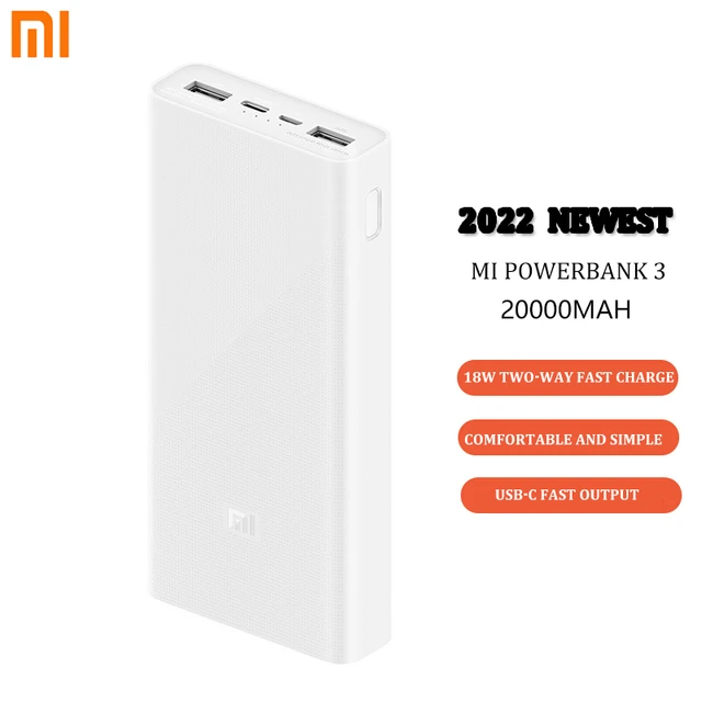 Xiaomi-Batería Externa Powerbank 3, 20000mAh, PLM18ZM, 18W, 2 vías, carga  rápida, USB C, portátil, Mi