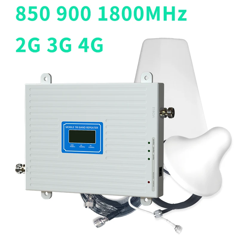 Усилитель сотового телефона 2G 3G 4G GSM DCS WCDMA 850 900 1800 МГц трехдиапазонный усилитель