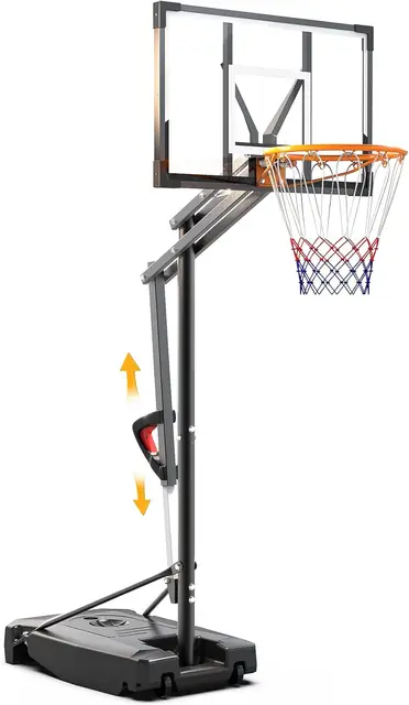 8.5ft Adjustable Portable Basketball Hoop with HDPE Backboard & Wheels for Kids/Teens/Adults
