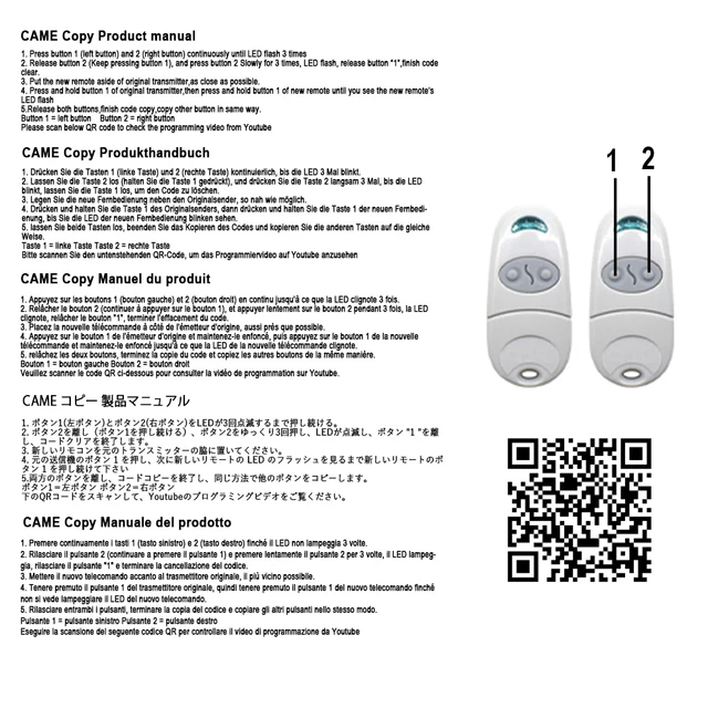5pcs TOP432EV TOP432EE TOP432NA TOP 432EE 432EV 432NA Replicator Garage Door Opener Remote Control Copy TOP342 433Mhz 6