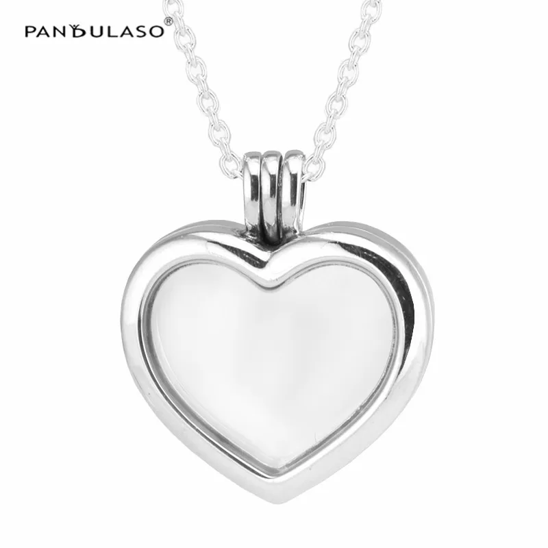 

Silver 925 Real 100% Heart Shape Floating Locket Pendant Necklace For Women Silver 925 Jewelry Choker Men's Chain Pearl Necklace
