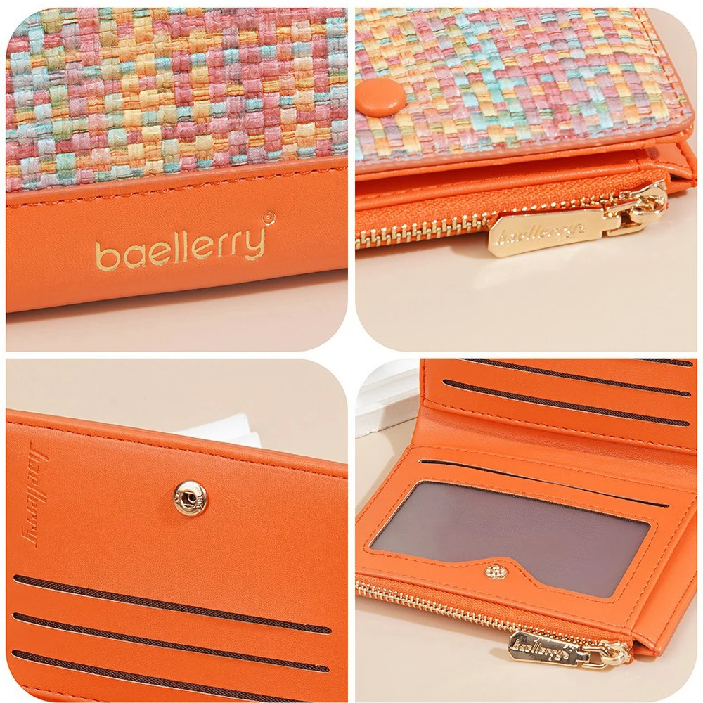 Baellerry Vegan Leather Short Purse 2025 - Secure Zippered Design, 4 Slot Card Wallet & Coin Pouch