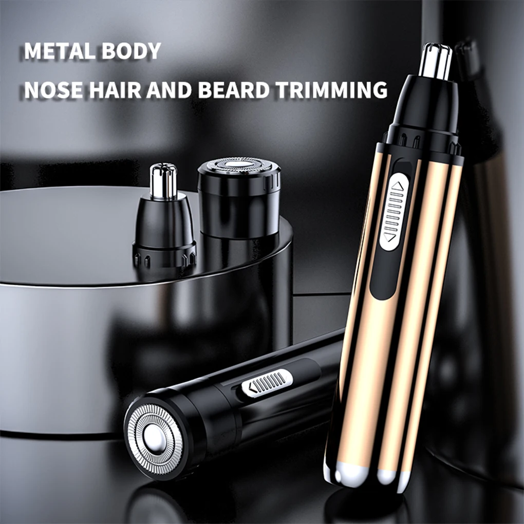 Electric Nose Ear Hair Trimmer Battery Operated Rechargeable Portable Hand Held Clippers Remover with Cleaning Brush 4