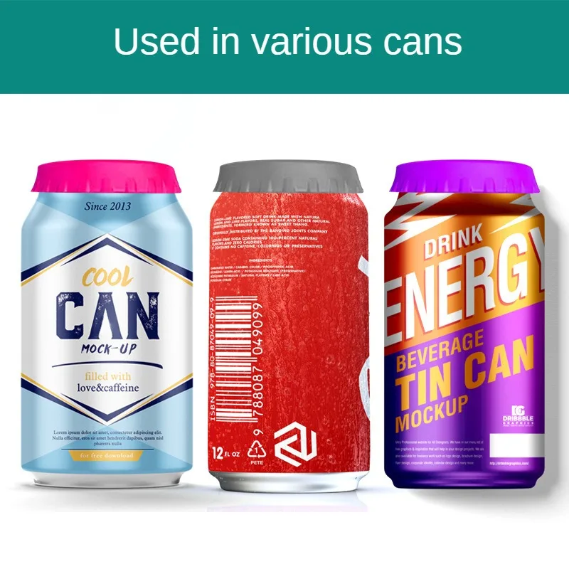 Soda Can Cover 1/2PCS Reusable Beverage Can Covers Lids Soda Lid Protectors Silicone Sealing Bottle Cap Leak-proof Sealing Lid can lid sealer soda can lid beer can cover