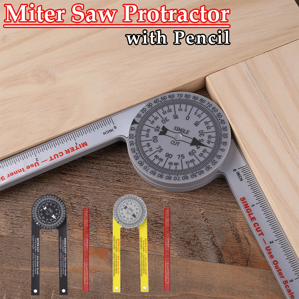 360&deg; Angle Finder Aluminium Alloy Miter Saw Protractor Woodworking Inclinometer Miter Saw Dividing Angle Measuring Device Tool