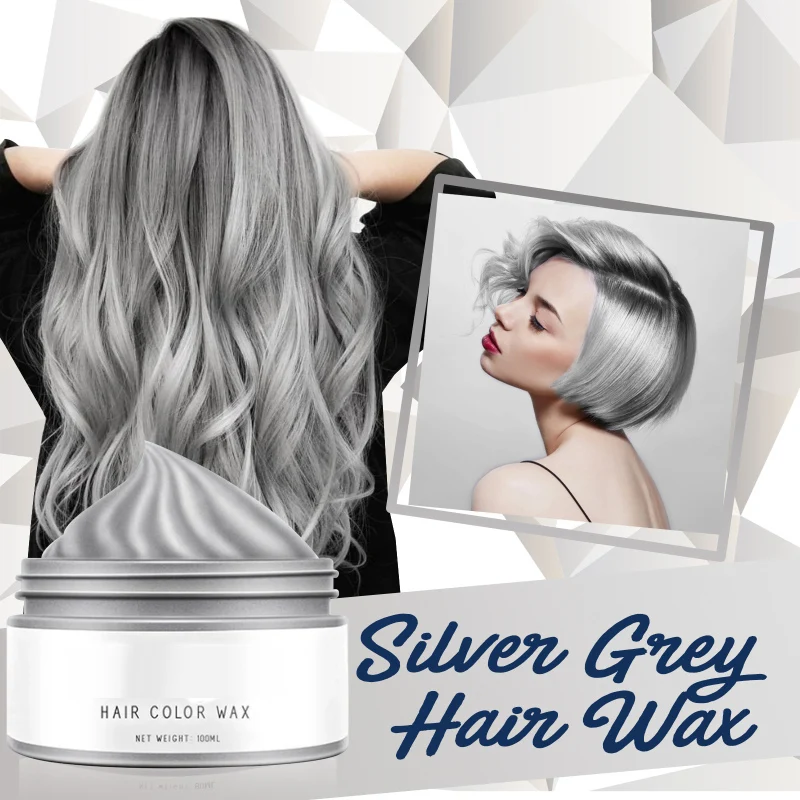 Description Picture 4 of item1~10PCS Smoky Gray Punk Style Hair Cream Light Silver Grey Grandma Gray Hair Dye Color Unisex Color Hair Wax Dye Cream Hair