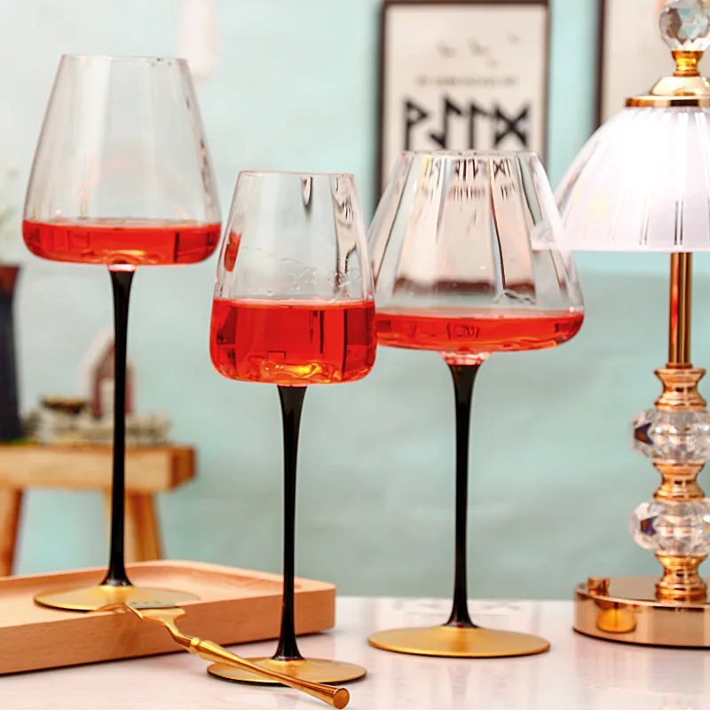 Colored Wine Glasses Set of 6 - Square Wine Glasses with Stem and Flat  Bottom,Mu