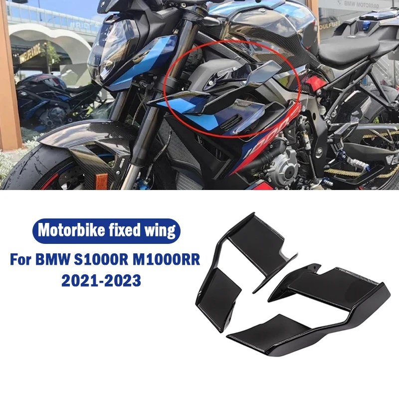 

For BMW S1000R M1000R S1000 R M1000 R 2021-2023 High Quality Black Windshield Wing Fairing Front Aerodynamic Spoiler Winglet