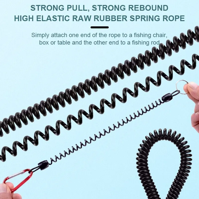 Fishing Tools 3pcs 22cm Retractable Coiled Tether with Carabiner Fishing Rope Retention Rope Tackle