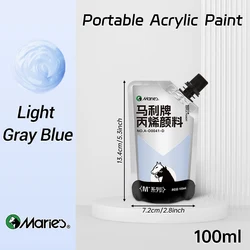100ml Waterproof Acrylic Paint in Assorted Colors for DIY Crafts and Professional Art Projects (Light Gray Blue)